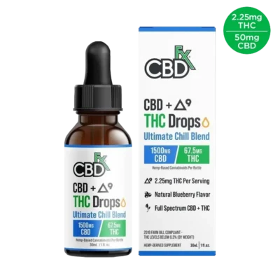 CBDfx CBD + Delta 9 THC Oil Drops – 1500mg