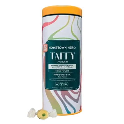Hometown Hero Delta 9 THC Live Rosin Taffy – 450mg