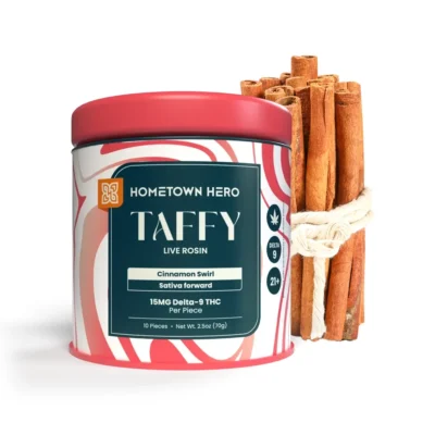 Hometown Hero Delta 9 THC Taffy – Cinnamon Swirl