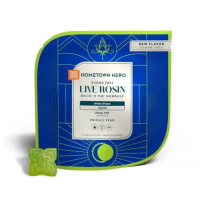 Hometown Hero Live Rosin Delta 9 Prickly Pear White Widow Gummies