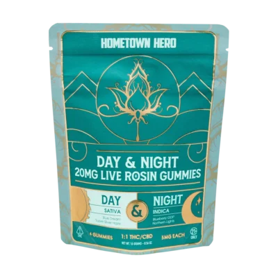 Hometown Hero Live Rosin Gummies Day & Night 5mg