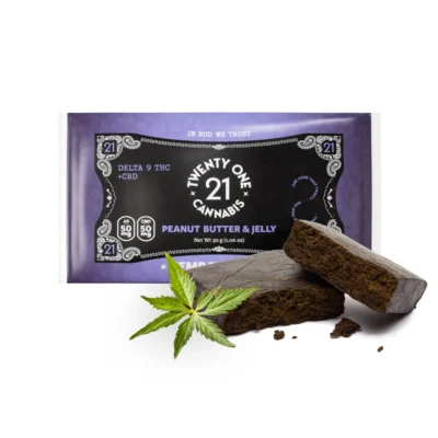 Twenty One Cannabis – 100mg D9 + CBD Infused Brownies