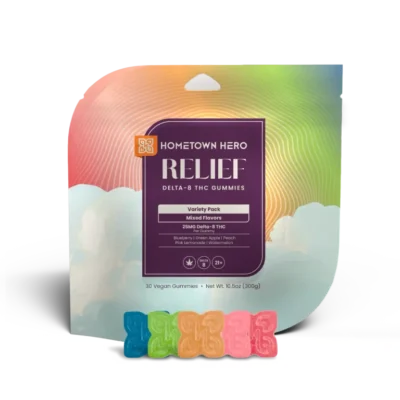 Hometown Hero Relief 25mg Delta 8 Gummies