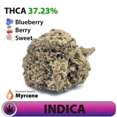 Frosted Brands Blue Alien Indica THCA Flower – 37.23% THCA