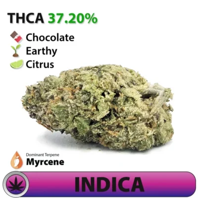 Frosted Brands Chocolate OG Indica THCA Flower – 37.20% THCA