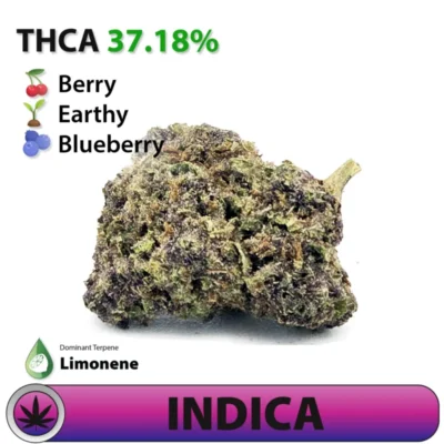 Frosted Brands KushBerry Indica THCA Flower – 37.18% THCA
