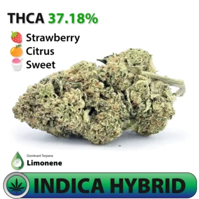 Frosted Brands Strawberry Pop Rocks THCA Flower – 37.18% THCA