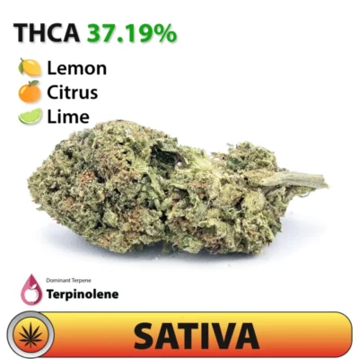 Frosted Brands Super Lemon Haze THCA Flower – 37.19% THCA