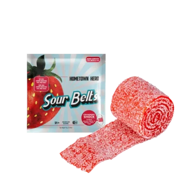 Hometown Hero Sour Belt Strawberry Shock – 500mg